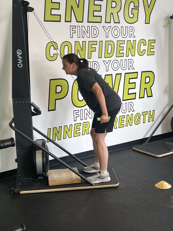 A member bench pressing